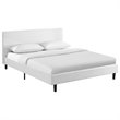 Pemberly Row Full Modern Polyester Fabric Bed in White Finish