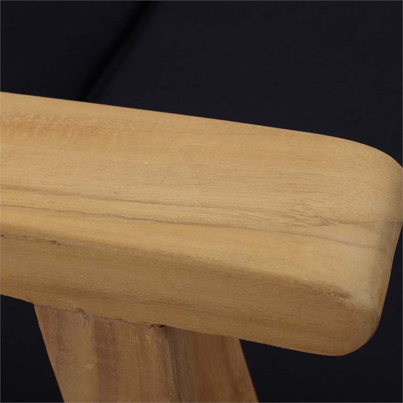 Pemberly Row Contemporary Patio Chaise Lounge in Natural and Navy