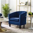 Pemberly Row Channel Tufted Performance Velvet Armchair in Navy