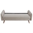 Pemberly Row Modern Fabric Upholstered Sofa in Beige & Walnut