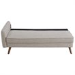 Pemberly Row Modern Fabric Upholstered Sofa in Beige & Walnut