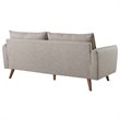 Pemberly Row Modern Fabric Upholstered Sofa in Beige & Walnut