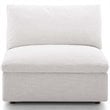 Pemberly Row Fabric Down Filled Overstuffed Armless Chair in Beige