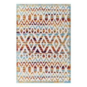 Pemberly Row 63x90.5&quot Diamond Chevron Moroccan Trellis Rug - Multicolor