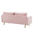 Pemberly Row Modern Performance Velvet & Metal Sofa in Pink/Gold
