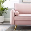 Pemberly Row Modern Performance Velvet & Metal Sofa in Pink/Gold
