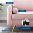 Pemberly Row Modern Performance Velvet & Metal Sofa in Pink/Gold