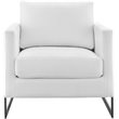 Pemberly Row Upholstered Fabric Upholstered Accent Chair in Black and White