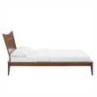 Pemberly Row Full Rubberwood and MDF Wood Platform Bed in Walnut