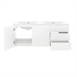 Pemberly Row Modern Wood/Ceramic Double Sink Bathroom Vanity in White