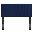 Pemberly Row Channel Tufted Performance Velvet Full/Queen Headboard in Navy