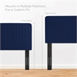 Pemberly Row Channel Tufted Performance Velvet Full/Queen Headboard in Navy