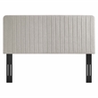 Pemberly Row Channel Tufted Fabric King/California King Headboard in Oatmeal