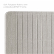 Pemberly Row Channel Tufted Fabric King/California King Headboard in Oatmeal