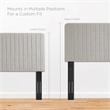 Pemberly Row Channel Tufted Fabric King/California King Headboard in Oatmeal