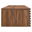 Pemberly Row Wall Mount Particleboard and Wood Office Desk in Walnut