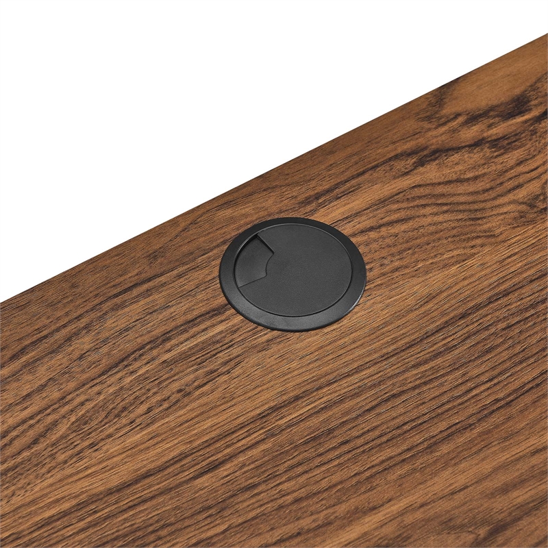 Pemberly Row Wall Mount Particleboard and Wood Office Desk in Walnut