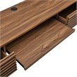 Pemberly Row Wall Mount Particleboard and Wood Office Desk in Walnut