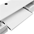 Pemberly Row Wall Mount Particleboard and Wood Office Desk in White