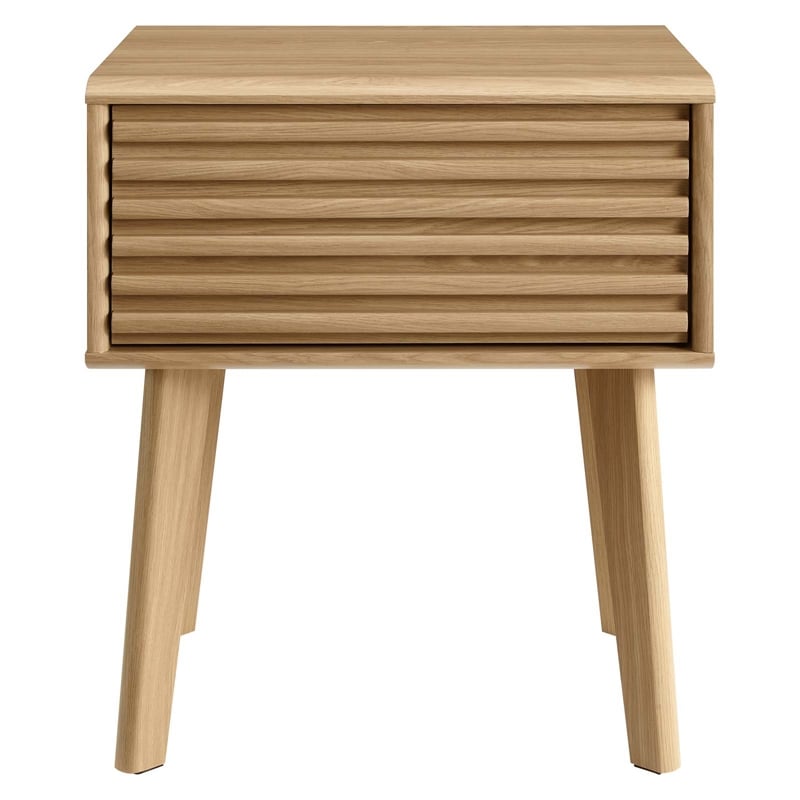 Pemberly Row Contemporary Wood and Particleboard End Table in Oak