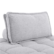 Pemberly Row Modern Tufted Fabric and Wood Armless Chair in Light Gray