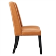 Pemberly Row Solid Wood and Vegan Leather Dining Chair in Tan