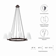 Pemberly Row 8-Light Metal and Fabric Chandelier in White/Bronze