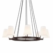 Pemberly Row 8-Light Metal and Fabric Chandelier in White/Bronze