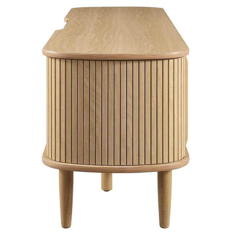 Pemberly Row Rubberwood and MDF Wood TV Stand for TVs up to 60