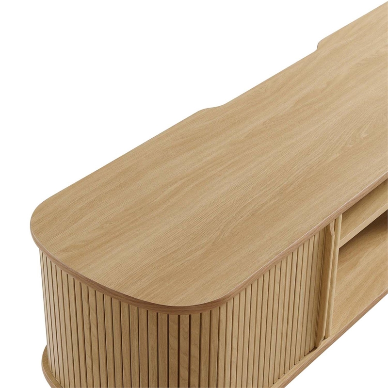 Pemberly Row Rubberwood and MDF Wood TV Stand for TVs up to 60