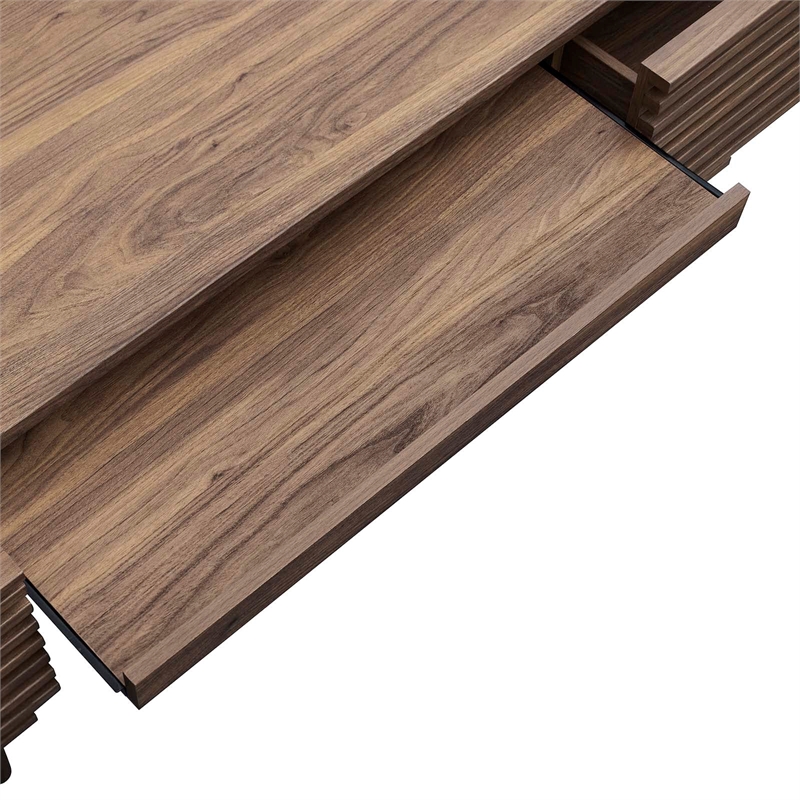 Pemberly Row Particleboard and Laminate Office Desk in Walnut