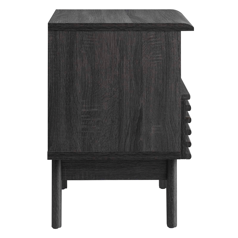 Pemberly Row Modern Particleboard Wood Nightstand - Charcoal Finish