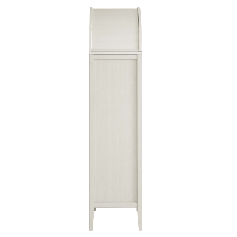 Pemberly Row Wood Tall Storage Display Cabinet in White and Oak