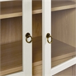Pemberly Row Wood Tall Storage Display Cabinet in White and Oak