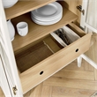 Pemberly Row Wood Tall Storage Display Cabinet in White and Oak