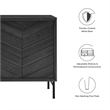 Pemberly Row Chevron Wood Sideboard with Adjustable Shelves in Black