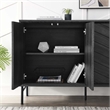 Pemberly Row Chevron Wood Sideboard with Adjustable Shelves in Black