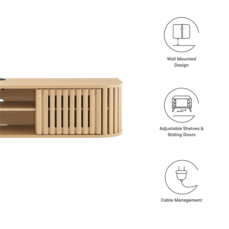 Pemberly Row Wall-Mounted Wood TV Stand for TVs up to 70