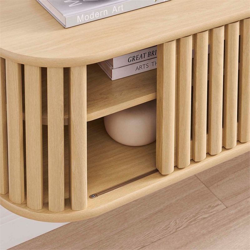 Pemberly Row Wall-Mounted Wood TV Stand for TVs up to 70