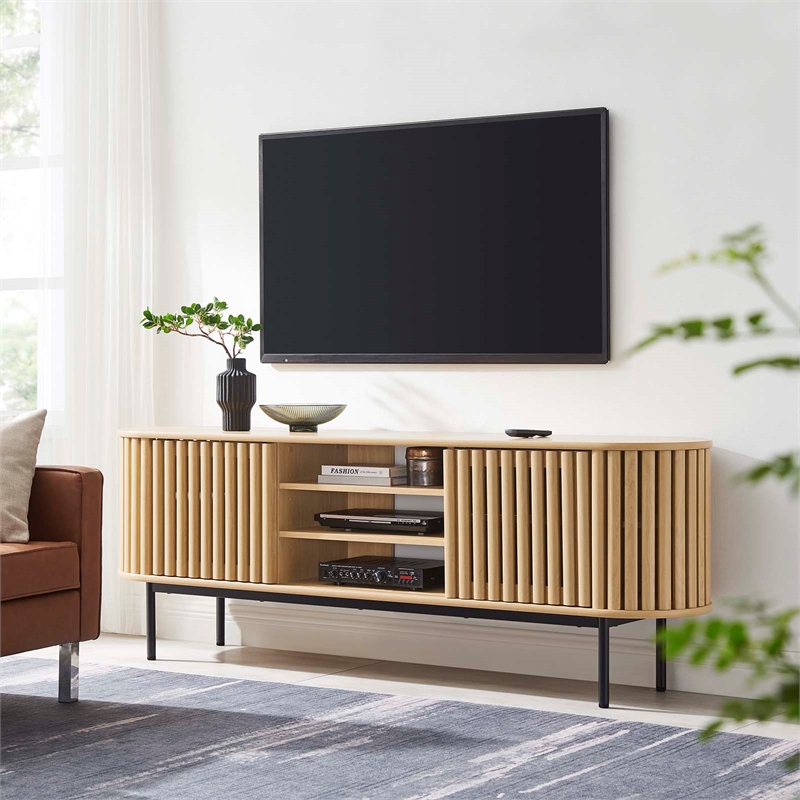 Pemberly Row Wood TV Stand for TVs up to 78