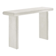 Pemberly Row Modern Wood & Cement Concrete Console Table in White