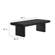 Pemberly Row Modern Wood & Cement Concrete Coffee Table in Black