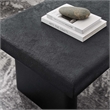 Pemberly Row Modern Wood & Cement Concrete Coffee Table in Black