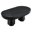 Pemberly Row Contemporary Oval Concrete Coffee Table in Black