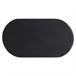 Pemberly Row Contemporary Oval Concrete Coffee Table in Black