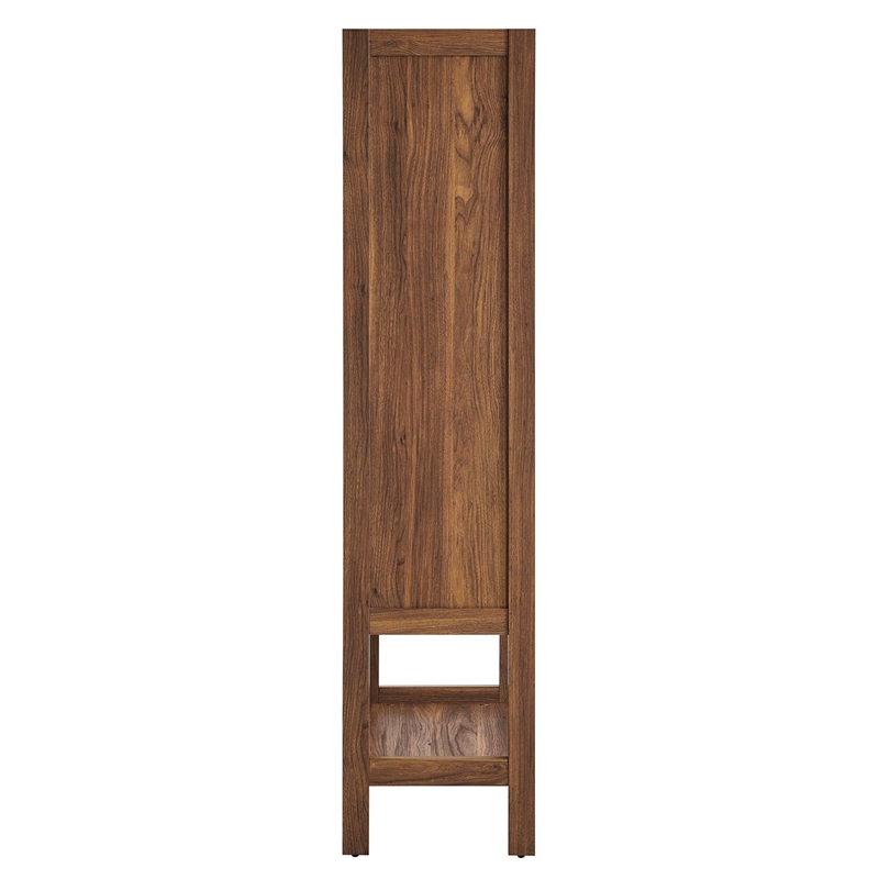 Pemberly Row Tall Wood Grain Standing Storage Cabinet in Walnut