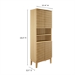 Pemberly Row Contemporary Tall Bathroom Storage Cabinet in Oak
