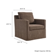 Pemberly Row Contemporary Fabric Slipcovered Swivel Armchair in Mocha