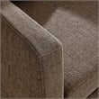 Pemberly Row Contemporary Fabric Slipcovered Swivel Armchair in Mocha