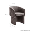 Pemberly Row Contemporary Chenille Dining Armchair in Chocolate Brown